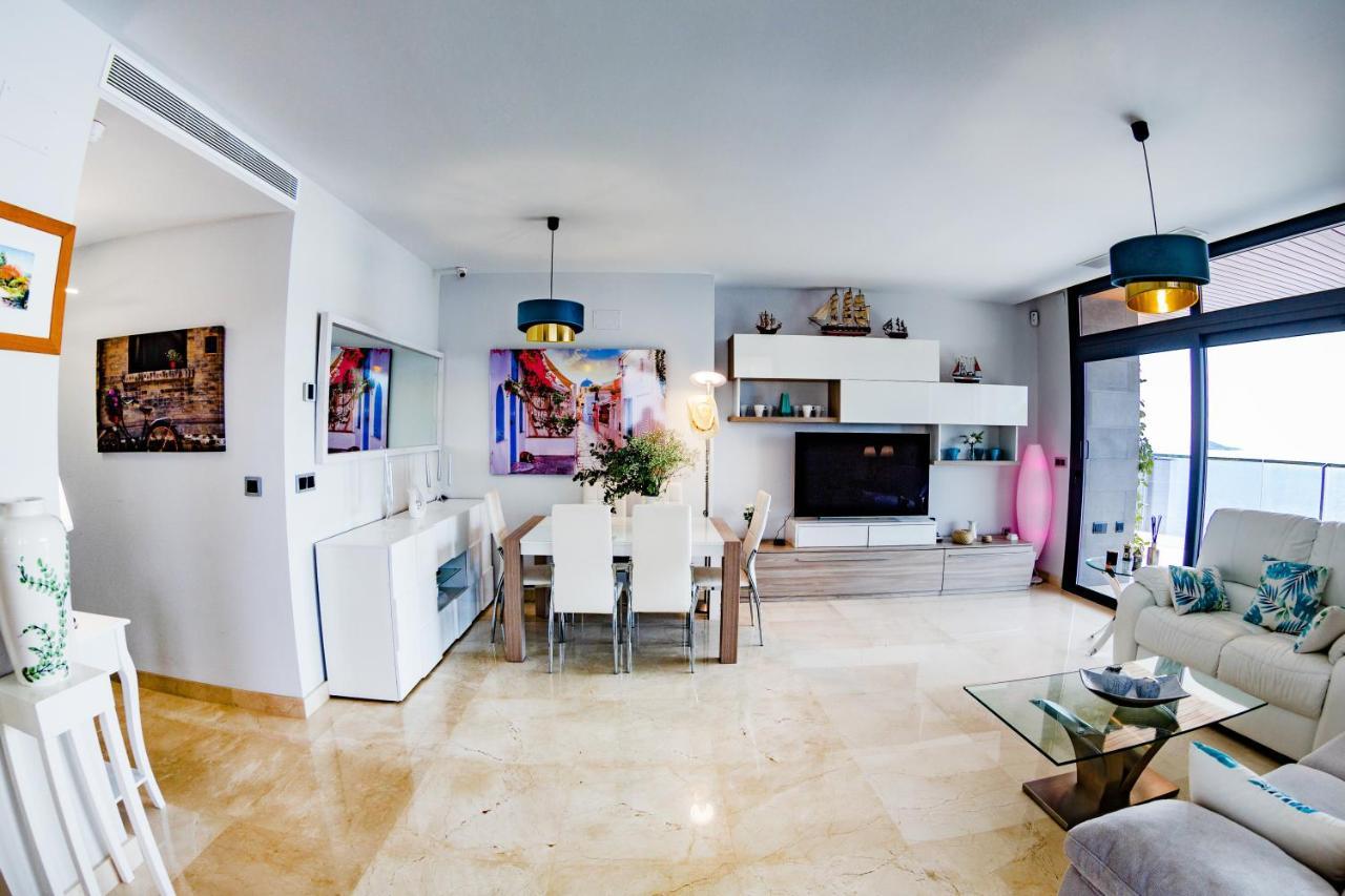 Appartement Sunset Waves Benidorm Julieta Vistas Al Mar Premium 200 Mt2 Con Jacuzzi En Terraza Extérieur photo